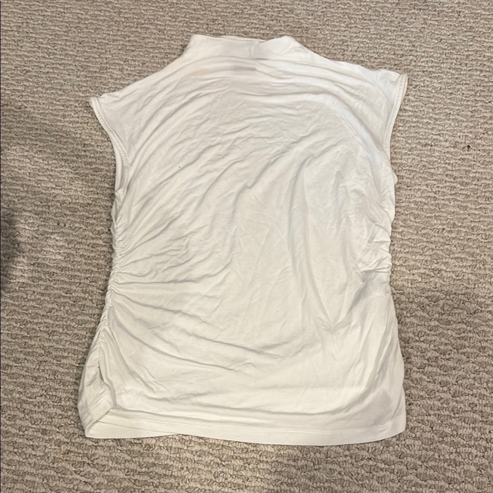 DKNY White Sleeveless Muscle Tee